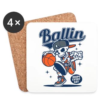 Basket-ball Joueurs de basket-ball Joueurs de basket-ball - Dessous de verre (lot de 4) - blanc - Devant