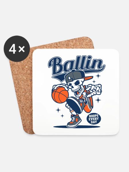 Basketball Basketballspieler Basketballer - Untersetzer (4er-Set) - Weiß