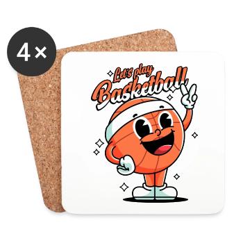 Basket-ball Joueurs de basket-ball Joueurs de basket-ball - Dessous de verre (lot de 4) - blanc - Devant