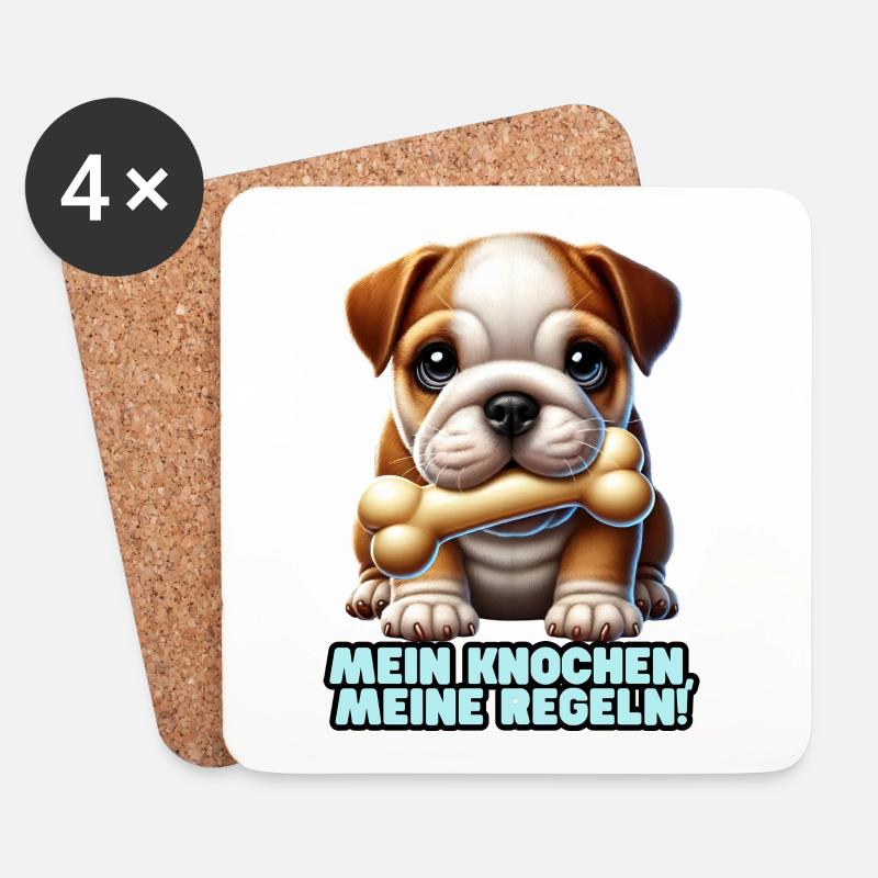 Knochen - Untersetzer (4er-Set) - Weiß