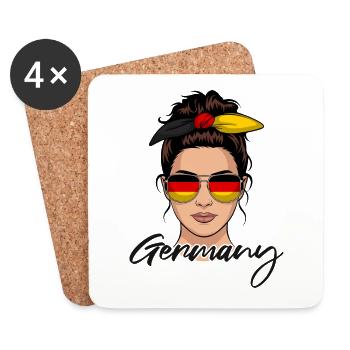 German Girl Woman Flag Germany - Coasters (set of 4) - white - Front