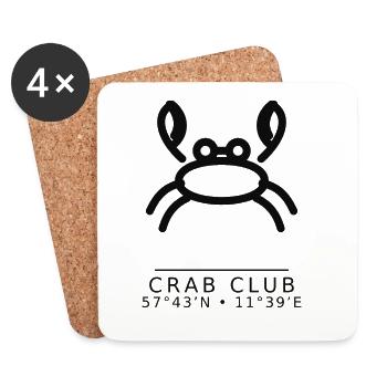CrabClub: Koordinaten - Untersetzer (4er-Set) - Weiß - Vorne