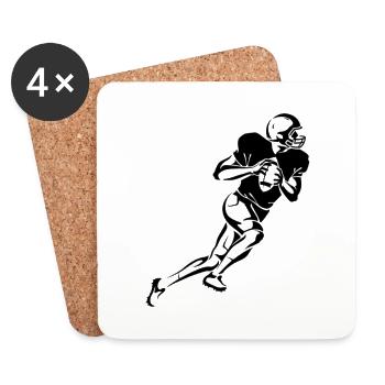 American Football Quarterback Silhoulette Geschenk - Untersetzer (4er-Set) - Weiß - Vorne