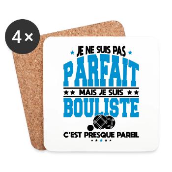 Pas parfait mais bouliste c'est presque pareil - Dessous de verre (lot de 4) - blanc - Devant