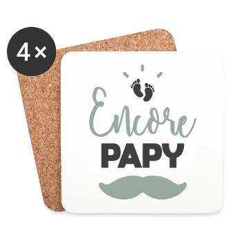 Encore papy - Dessous de verre (lot de 4) - blanc - Devant