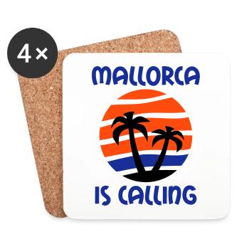 Mallorca is calling (palm trees, island, water, sun) - Coasters (set of 4) - white - Front