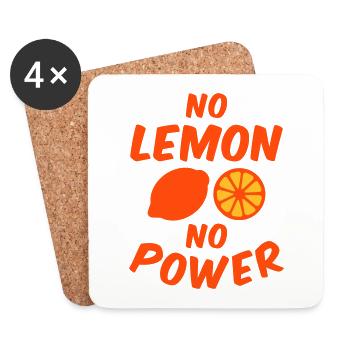 Pas de citron pas de puissance - Dessous de verre (lot de 4) - blanc - Devant