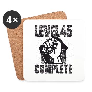 Level 45 Complete Geburtstagsgeschenk 45 Jahre - Untersetzer (4er-Set) - Weiß - Vorne