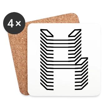Conception unique du logo Letter R - Dessous de verre (lot de 4) - blanc - Devant