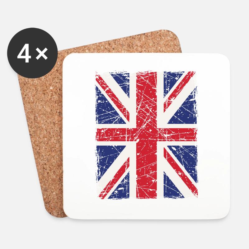 Union Jack - Coasters (set of 4) - white