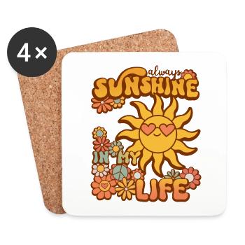 Toujours du soleil dans ma vie - Dessous de verre (lot de 4) - blanc - Devant