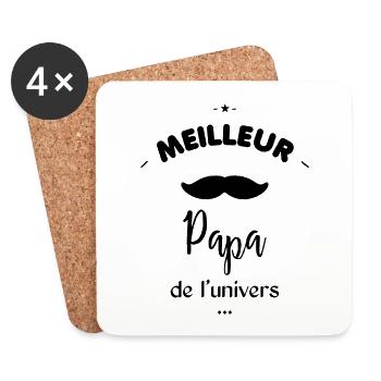 Meilleur papa de l'univer - Dessous de verre (lot de 4) - blanc - Devant