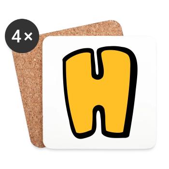 Alphabet H - Coasters (set of 4) - white - Front