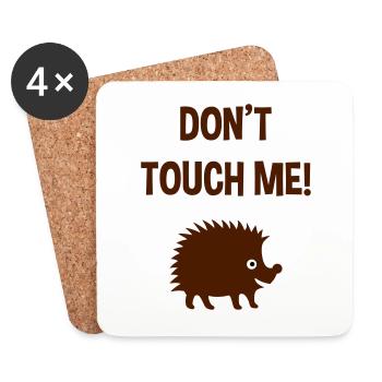 Don't touch me (hedgehog) - Coasters (set of 4) - white - Front
