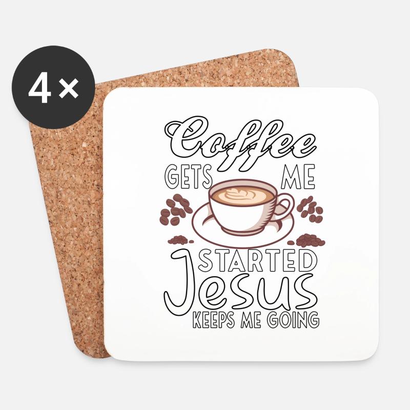 Kaffee Christentum Jesus Gott Christliches - Untersetzer (4er-Set) - Weiß