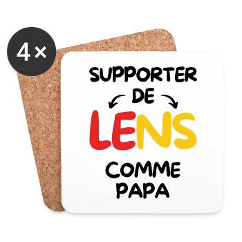 Supporter de Lens comme papa - Dessous de verre (lot de 4) - blanc - Devant