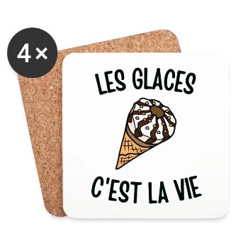 Les glaces c'est la vie - Dessous de verre (lot de 4) - blanc - Devant