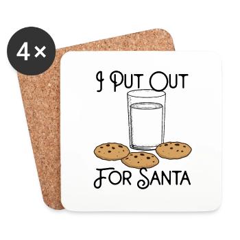 Je suis sorti pour le Père Noël - Dessous de verre (lot de 4) - blanc - Devant
