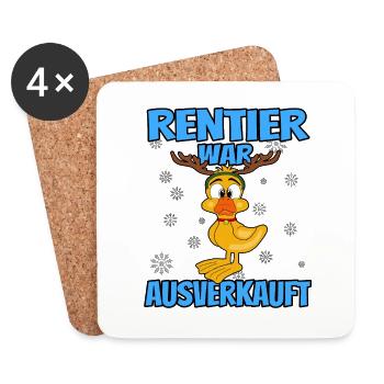 Weihnachten - Rentier war ausverkauft lustige Ente - Untersetzer (4er-Set) - Weiß - Vorne
