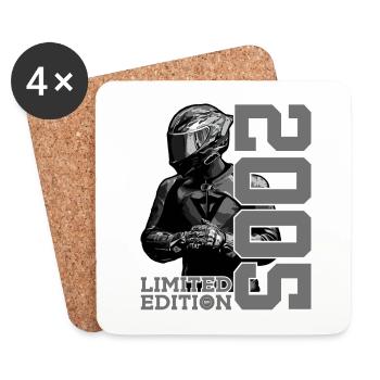 LIMITED EDITION 2005 MOTORCYCLE 21ST BIRTHDAY - Coasters (set of 4) - white - Front