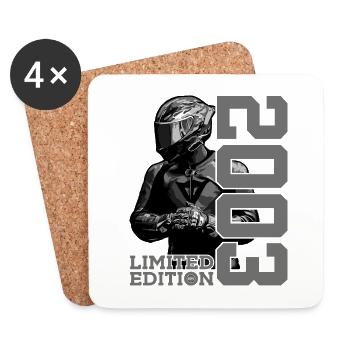 LIMITED EDITION 2003 MOTORCYCLE 23RD BIRTHDAY - Coasters (set of 4) - white - Front