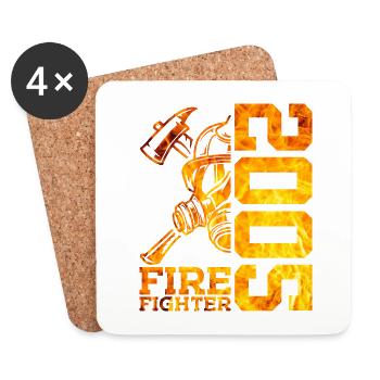 21ST BIRTHDAY OF THE FIRE BRIGADE 2005 - Coasters (set of 4) - white - Front