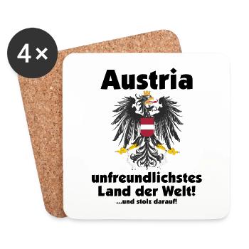 Österreich das unfreundlichste Land der Welt - Untersetzer (4er-Set) - Weiß - Vorne