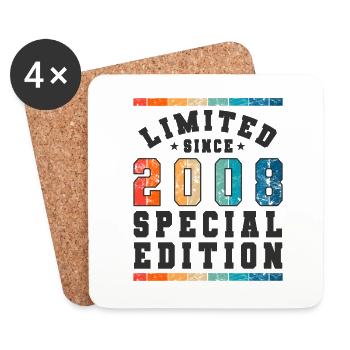Limited Edition since 2008 Birthday Gift - Coasters (set of 4) - white - Front