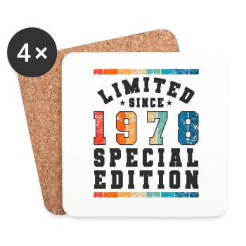 Limited Edition since 1978 Birthday Gift - Coasters (set of 4) - white - Front