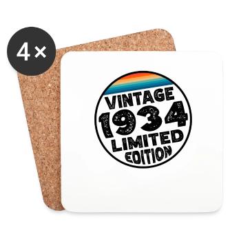 Cadeau d’anniversaire en édition limitée depuis 1934 - Dessous de verre (lot de 4) - blanc - Devant