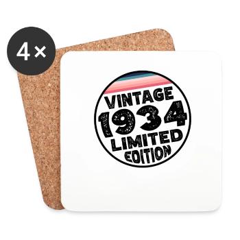 Cadeau d’anniversaire en édition limitée depuis 1934 - Dessous de verre (lot de 4) - blanc - Devant