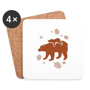 Ours - Panda Forêt Nature Liberté Sauvage - Dessous de verre (lot de 4) - blanc - Devant