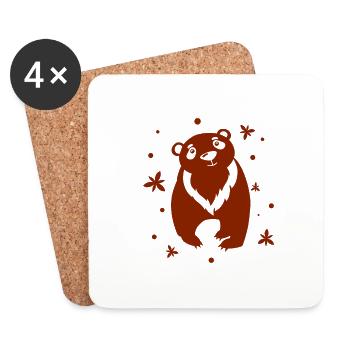 Ours - Panda Forêt Nature Liberté Sauvage - Dessous de verre (lot de 4) - blanc - Devant