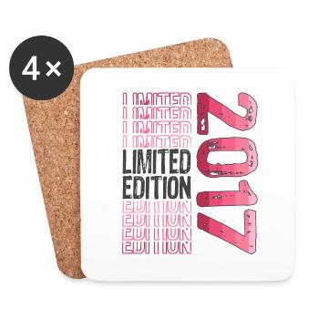 Edition limitée depuis 2017 Anniversaire Millésime 2017 - Dessous de verre (lot de 4) - blanc - Devant