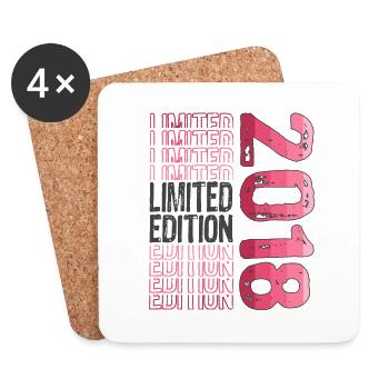 Limited Edition since 2018 Birthday Vintage 2018 - Coasters (set of 4) - white - Front