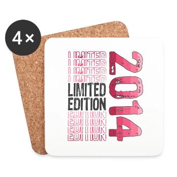 Limited Edition Since 2014 Birthday Vintage 2014 - Coasters (set of 4) - white - Front