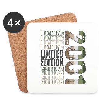 Limited Edition Since 2001 Birthday Vintage 2001 - Coasters (set of 4) - white - Front