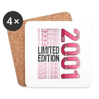 Limited Edition Since 2001 Birthday Vintage 2001 - Coasters (set of 4) - white - Front