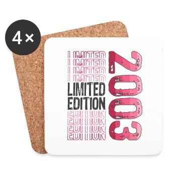 Edition limitée depuis 2003 Anniversaire Millésime 2003 - Dessous de verre (lot de 4) - blanc - Devant