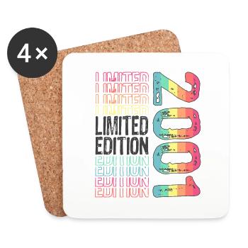 Limited Edition Since 2001 Birthday Vintage 2001 - Coasters (set of 4) - white - Front