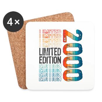 Limited Edition seit 2000 Geburtstag Vintage 2000 - Untersetzer (4er-Set) - Weiß - Vorne