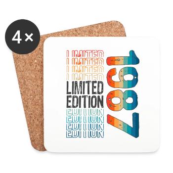 Limited Edition seit 1987 Geburtstag Vintage 1987 - Untersetzer (4er-Set) - Weiß - Vorne