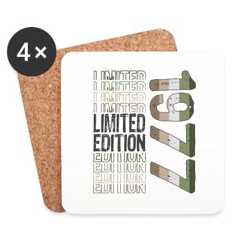 Limited Edition Since 1977 Birthday Vintage 1977 - Coasters (set of 4) - white - Front