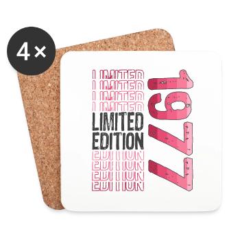 Limited Edition Since 1977 Birthday Vintage 1977 - Coasters (set of 4) - white - Front