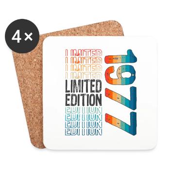 Limited Edition Since 1977 Birthday Vintage 1977 - Coasters (set of 4) - white - Front