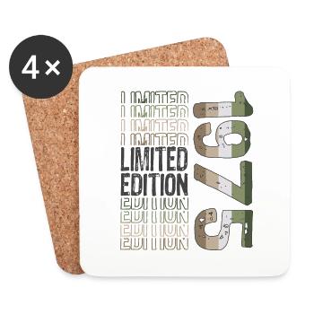 Limited Edition Since 1975 Birthday Vintage 1975 - Coasters (set of 4) - white - Front