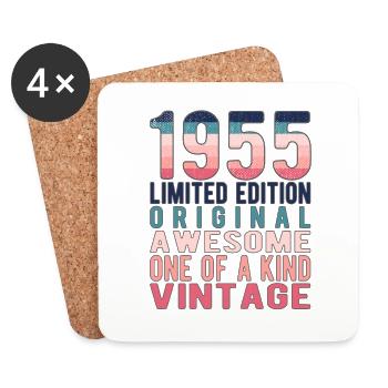 Edition limitée depuis 1955 Anniversaire Millésime 1955 - Dessous de verre (lot de 4) - blanc - Devant