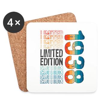 Limited Edition Since 1938 Birthday Vintage 1938 - Coasters (set of 4) - white - Front