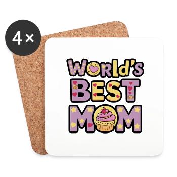 Beste Mama für immer - zum Muttertag Geschenk - Untersetzer (4er-Set) - Weiß - Vorne