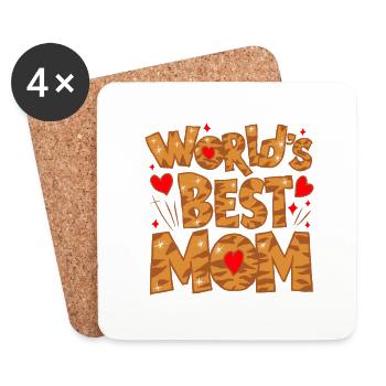 Beste Mama für immer - zum Muttertag Geschenk - Untersetzer (4er-Set) - Weiß - Vorne